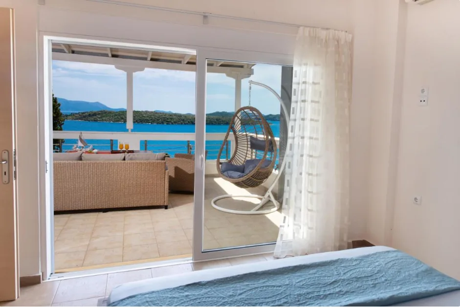 Terrace lounge with panoramic Ionian Sea view