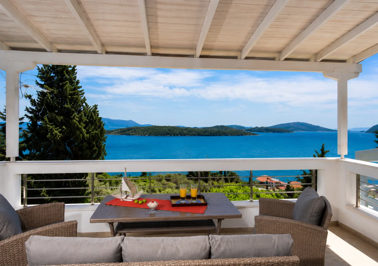 Main terrace with panoramic sea view